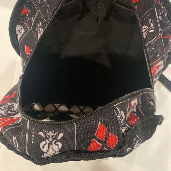 Harley Quinn Joker Flip Pak Reversible Backpack Black Red White Spencer Gifts - Picture 11 of 16